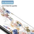 thumbnail image 3 of Feishell Compatible with Samsung Galaxy A04e 6.5 inch Flower Pattern Case with Diamond Ring Holder Support Magnetic Car Mount,Shockproof Luxury Glossy Glass Slim Phone Case for Women Girls,D, 3 of 11