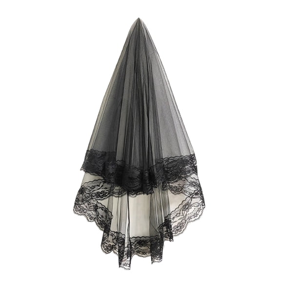 Bridal Veil Bride Elaborate Tulle Headscarf Lace Black Veil Bachelorette Party