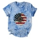 thumbnail image 2 of Blusa Informal Elegante Para Mujer, Camisetas Divertidas Y Lindas de Manga Corta Con Estampado de Bandera Del Día de La Independencia, Camiseta Teñida Anudada Odeerbi  ODB165521, 2 of 7