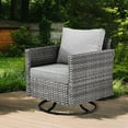 thumbnail image 5 of Ovios 8 Pieces Patio Glider Chair Set Outdoor Swivel Rocking Chairs with Side Table,Dark Gray, 5 of 7