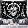 thumbnail image 2 of Black and White Tapestry, Skull Tapestry for Bedroom Aesthetic Wall Decorations, Sun and Moon Wall Hanging Tapestries for Living Room Dorm Decor 60X40 Inches, 2 of 4