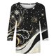 thumbnail image 4 of Camisetas de Manga Larga de las Mujeres Imprimir Navidad Cuello Redondo 3/4 Manga Suéter, Top Casual para las Vacaciones, 4 of 5