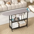 thumbnail image 2 of Three-Tier Ironing Board Cart with Shelves, Wheels, and Movable Boards for Living Room, Bedroom, Courtyard Storage, 2 of 6