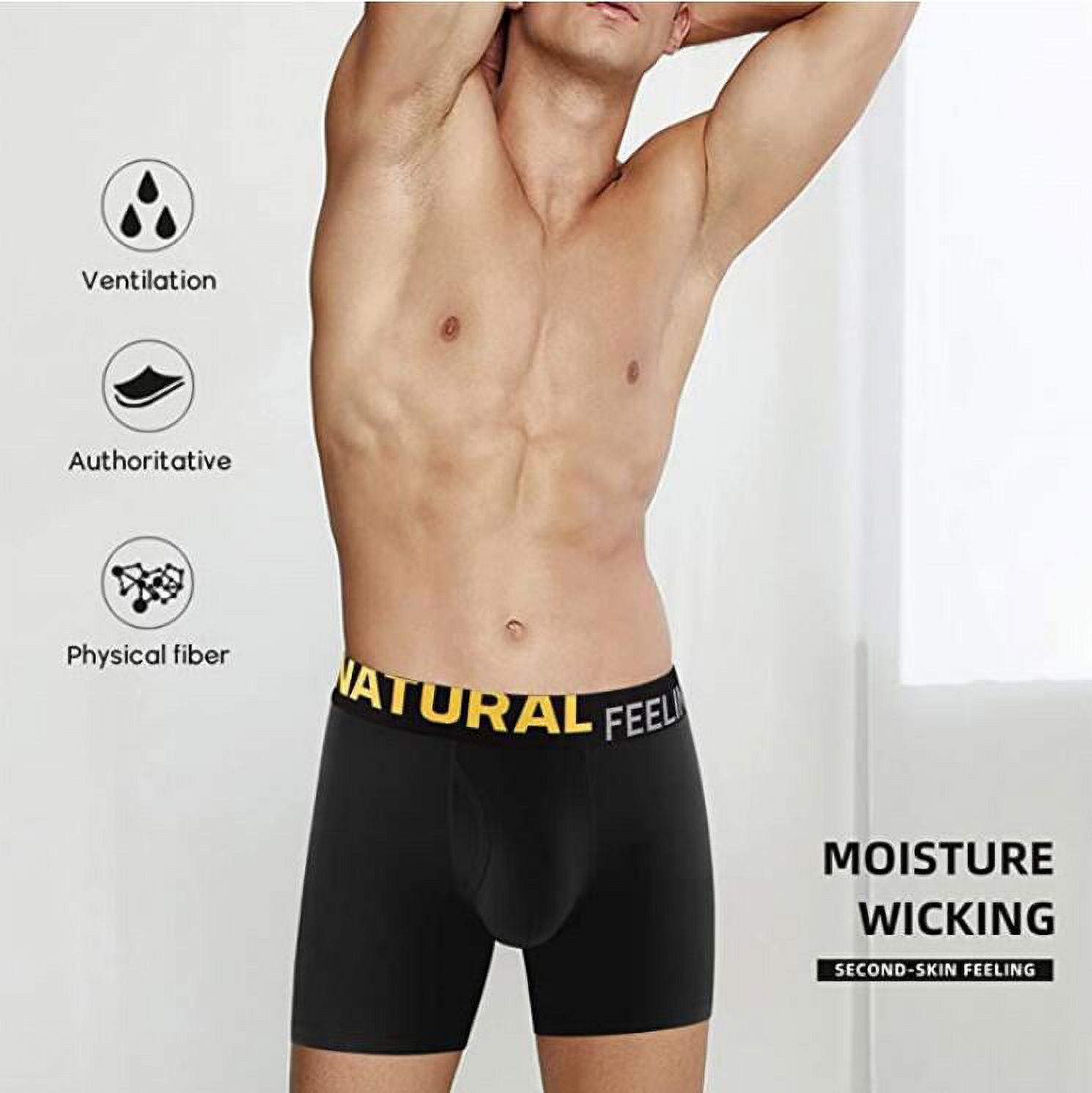 Natural Feelings Boxer Briefs Mens Underwear Men Pack Soft Cotton Open Fly Underwear - image 3 of 3