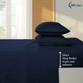 thumbnail image 2 of Hotel Brand 1000 Thread Count 6-Piece Extra Deep Pocket Super Soft Sheet Set Fit Upto 22 Inches Deep Pocket, Solid Pattern, 100% Egyptian Cotton @ 'hotellinen' (California King, Navy Blue), 2 of 6