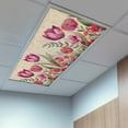 thumbnail image 2 of 4 Pack Red and Fluorescent Light Covers for Ceiling Lights Pink Tulip Watercolor Floral Retro Linen Magnetic Ceiling Light Covers Overhead Light Filters for Office Classroom Home, 2 of 9