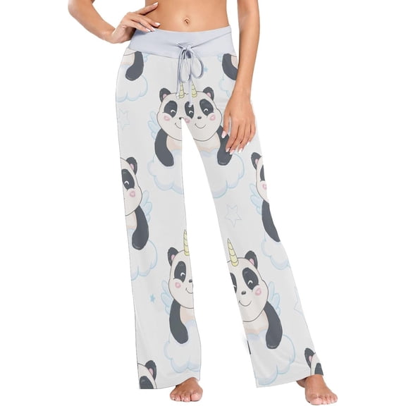 GZHJMY Women's Pajama Pants Cute Panda Bear Comfy Stretch Sleepwear Essentials womens Lightweight Lounge Terry Pajama Pant, X-Large