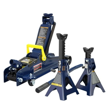 TCE 2.5 Ton Floor Jack and 3 Ton Jack Stand with Double Locking Combo for Car,Blue