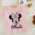 thumbnail image 5 of Serie Disney Mickey Minnie Anime Ropa Camiseta de algodón Niño Niño Niña Casual Verano Blanco Rosa Niños Camiseta Bebé Camisetas Kawaii, 5 of 5