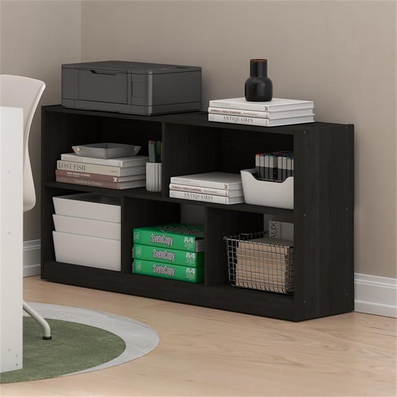Pemberly Row 5-Cube 2-Tier Bookshelf Organizer 47 Width in Espresso