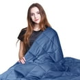 thumbnail image 2 of Gymax 20 lbs Cooling Weighted Blanket Luxury Cooler Version Cotton 60'' x 80'' & Glass Beads Blue, 2 of 8
