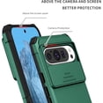 thumbnail image 2 of KOMI Compatible with Google Pixel 9/Pixel 9 Pro Case, Built in Slide Camera Lens Cover, Invisible Kickstand,Shockproof Full Body Protective Phone Cover (Green), 2 of 5