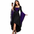 thumbnail image 5 of Witch Costume Women Halloween Costumes 2026 Bat Sleeve Dress Vampire Renaissance Medieval Adult Gothic Dresses Deep Red 3XL, 5 of 6