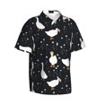thumbnail image 2 of Hawaiian Shirt For Men, Cartoon Cute Duck Hat Tie Flower Mens Button Down Short Sleeve Shirt, Summer Beach Shirts For Men, 2 of 2