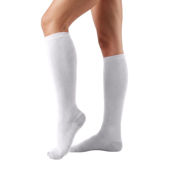 Telankuip 1 Pair Womens Athletic Knee High Socks Outdoor Sport Thigh High Stockings Casual Stretch Solid Color Ribbing Tube Sock White XL