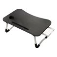 thumbnail image 3 of Escritorio portátil pequeño, mesa plegable, soporte para portátil con portavasos y soporte para teléfono, ideal para cama, sofá, trabajo, juegos, negro, 3 of 9