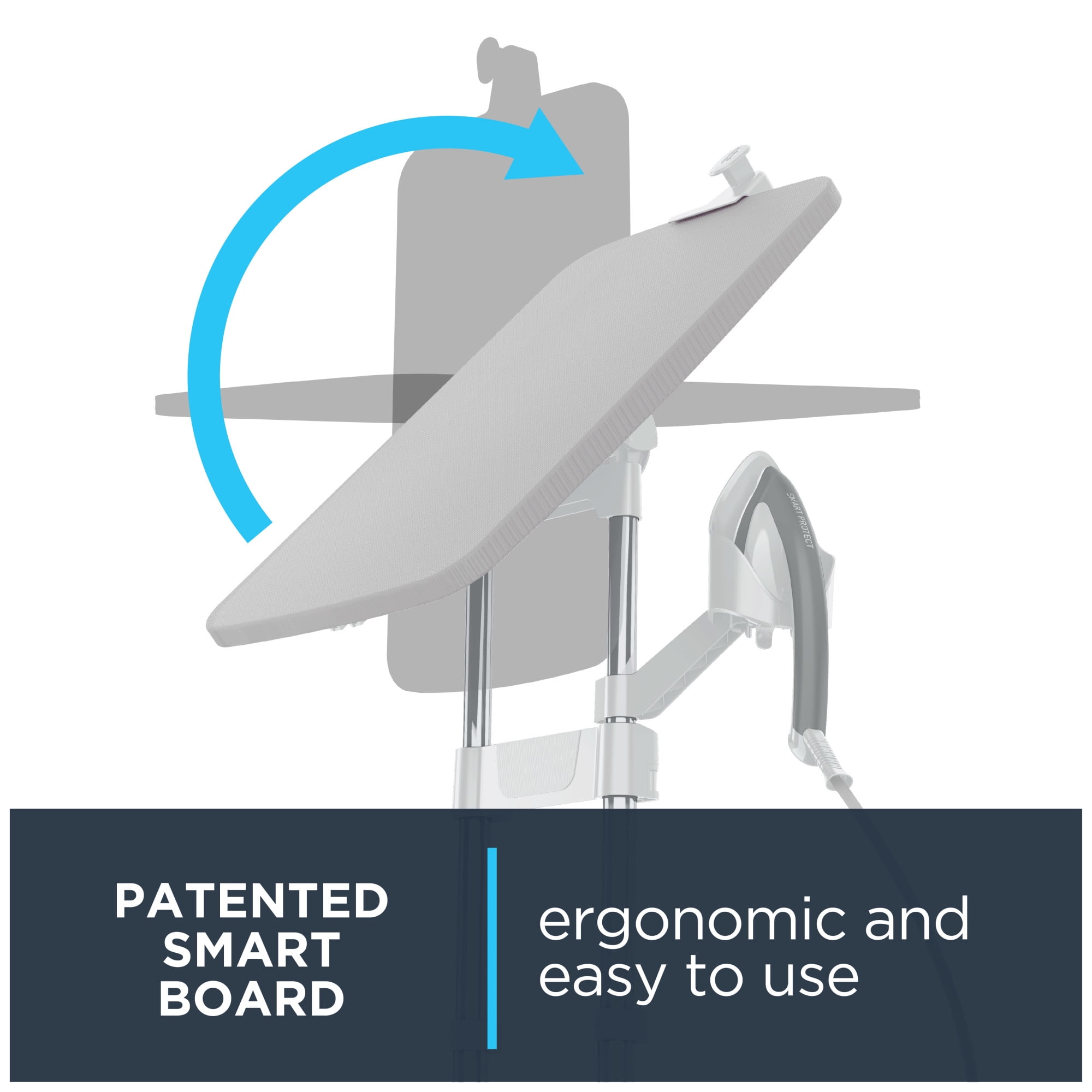 Rowenta IXEO Full Size Steamer for Clothes with Ironing Board, Garment Steamer, 65 Inch, 1500 Watts, Portable, White, QR1411