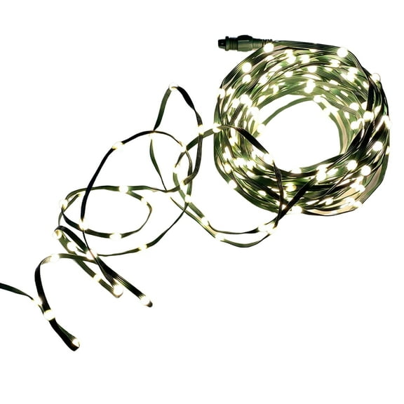 Holiday Bright Lights Indoor/Outdoor LED 41.6' 250L Connectable Ribbon Light Set - Green Wire/Warm White
