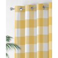 thumbnail image 2 of Pastoral Style Thermal Insulated Blackout Curtains for Bedroom 45 Length Yellow Lattice Room Darkening Curtain 1 Panel Grommet Window Curtain Drape for Living Room Nursery Room, 2 of 7