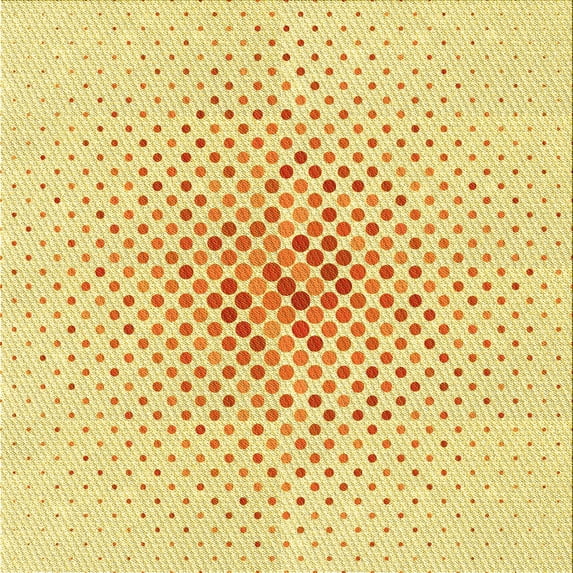 Ahgly Company Machine Washable Indoor Square Transitional Sun Yellow Area Rugs, 5' Square