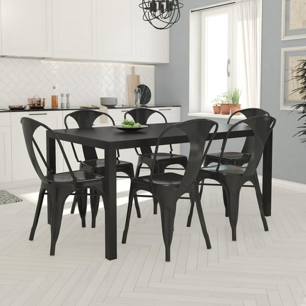 Dhp Rectangular Fusion Dining Table Set, Ikea Fusion Small Spaces Dining Table And Chairs Set