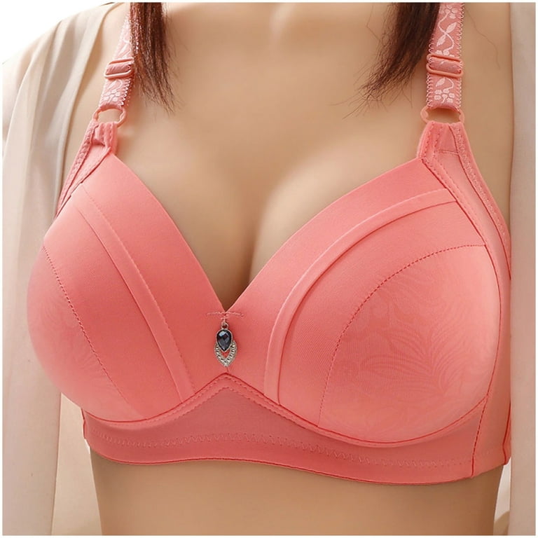 Lopecy-Sta Women's Thin Large Size Breathable Gathered Underwear Women's  Non-steel Bra Daily Bra Discount Clearance Bras for Women Push Up Bras for  Women Orange 