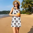 thumbnail image 3 of Balery DOG IS WEARING PIRATE COSTUME Vestidos de verano para mujer con estampado: vestido holgado sin mangas, vestido playero informal y cómodo para días calurosos., 3 of 7