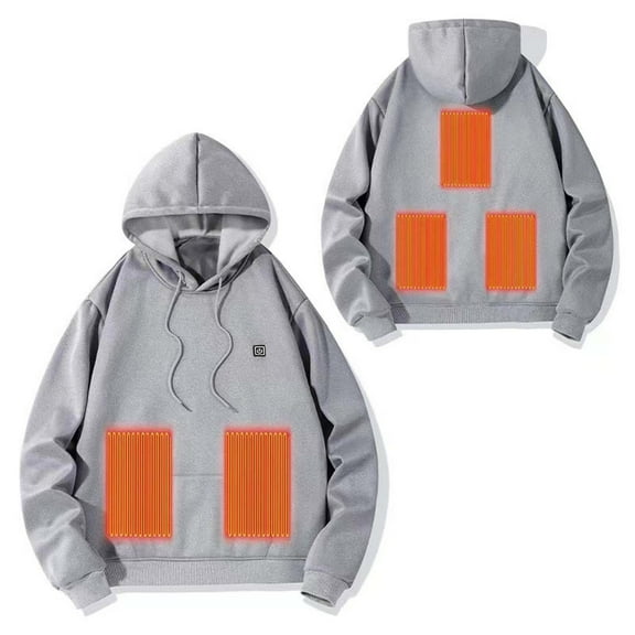 nerohusy Pullover Heated Hoodies for Unisex Kids Heated Hoodie Lightweight Jacket Hooded USB Electric Sweatshirt for Boys Girls Gray,120