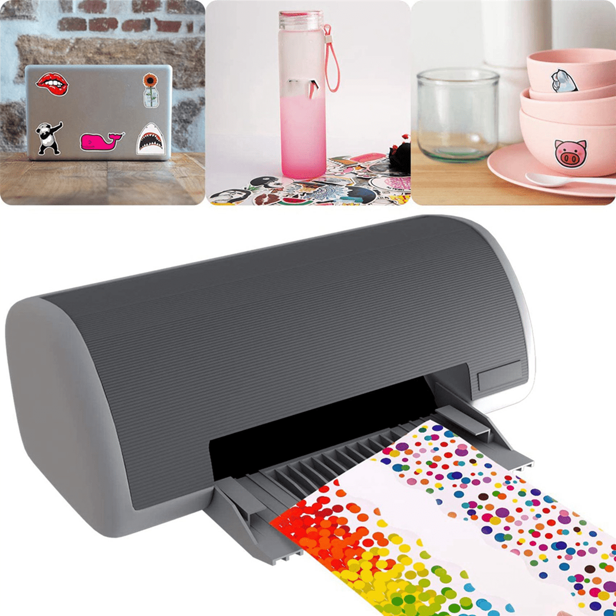 125 Sheets Printable Vinyl Sticker Paper Self-Adhesive Waterproof Matte White Printing Paper Sheet, for Inkjet Printer