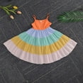 thumbnail image 4 of Toddler Kids Baby Girls Summer Halter Bohe Maxi Dress Rainbow color Striped Long Dresses Sundress, 4 of 6