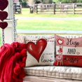 thumbnail image 4 of Valentine''s Day Pillow Covers 18x18 Inch Set of 4 Hugs and Kisses I Love You Decor Throw Pillow Covers Happy Valentine Stripe Decorative Throw Pillows Valentines Day Decor for Home Sofa 164B, 4 of 6