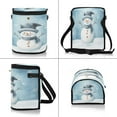 thumbnail image 2 of Qxltty Cute Children's Book Illustration Style Snowman Car Trash Can with Lid Vehicle Backseat Hanging Leak Proof Storage Bin, 2 of 7