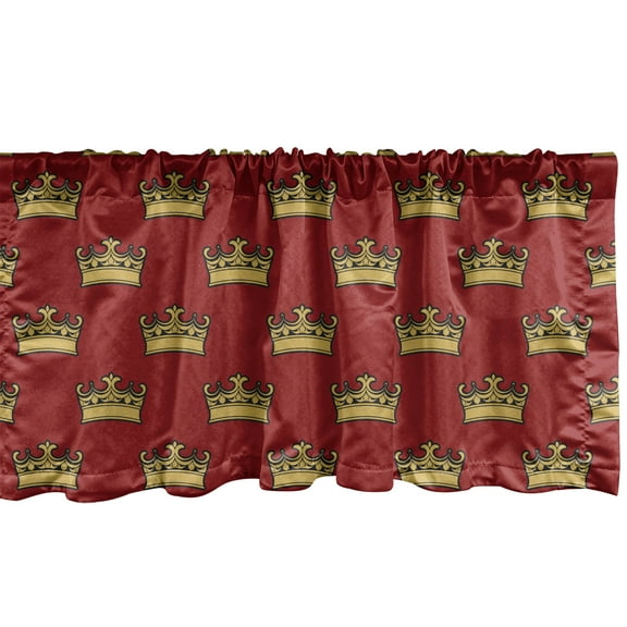 Ambesonne Royal Valance Pack of 2, Nobility Sign Crown Pattern, 54"X18", Earth Yellow Ruby