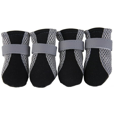 4Pcs Dog Shoes Anti-slip Spring Summer Pet Boots Paw Protector Reflective (Best Dog Shoes For Summer)