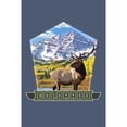thumbnail image 2 of Travel Bags Colorado, Maroon Bells and Elk, Contour, Unique Art, Zipper Tote or Go Bag, Organic Cotton, 2 of 2
