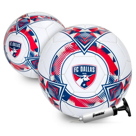 Franklin Sports MLS FC Dallas Soccer Ball - Official Size 5 Soccer Ball - Regulation Size + Weight Soccer Ball for Kids + Adults - Boys + Girls Soccer Ball - Air Pump Included