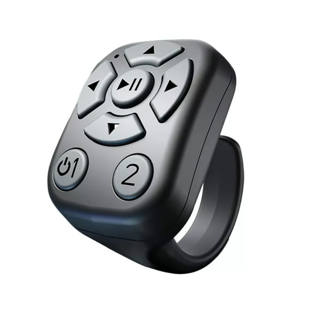 pitrice Wireless Ring Remote Control For Phone Selfie Fingertip Control Fingertip Ring Remote Button BT black