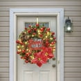 thumbnail image 3 of Christmas Wreath Door Hanging Decorations with Lights, 3 of 12