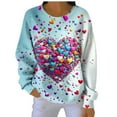 thumbnail image 2 of Vetsdori Long Sleeve Shirts for Women Crew Neck Pullover Tops Valentine's Days Graphic,Casual Love Heart Gifts for Wife Cute Womens Sweatshirts Holiday, 2 of 6
