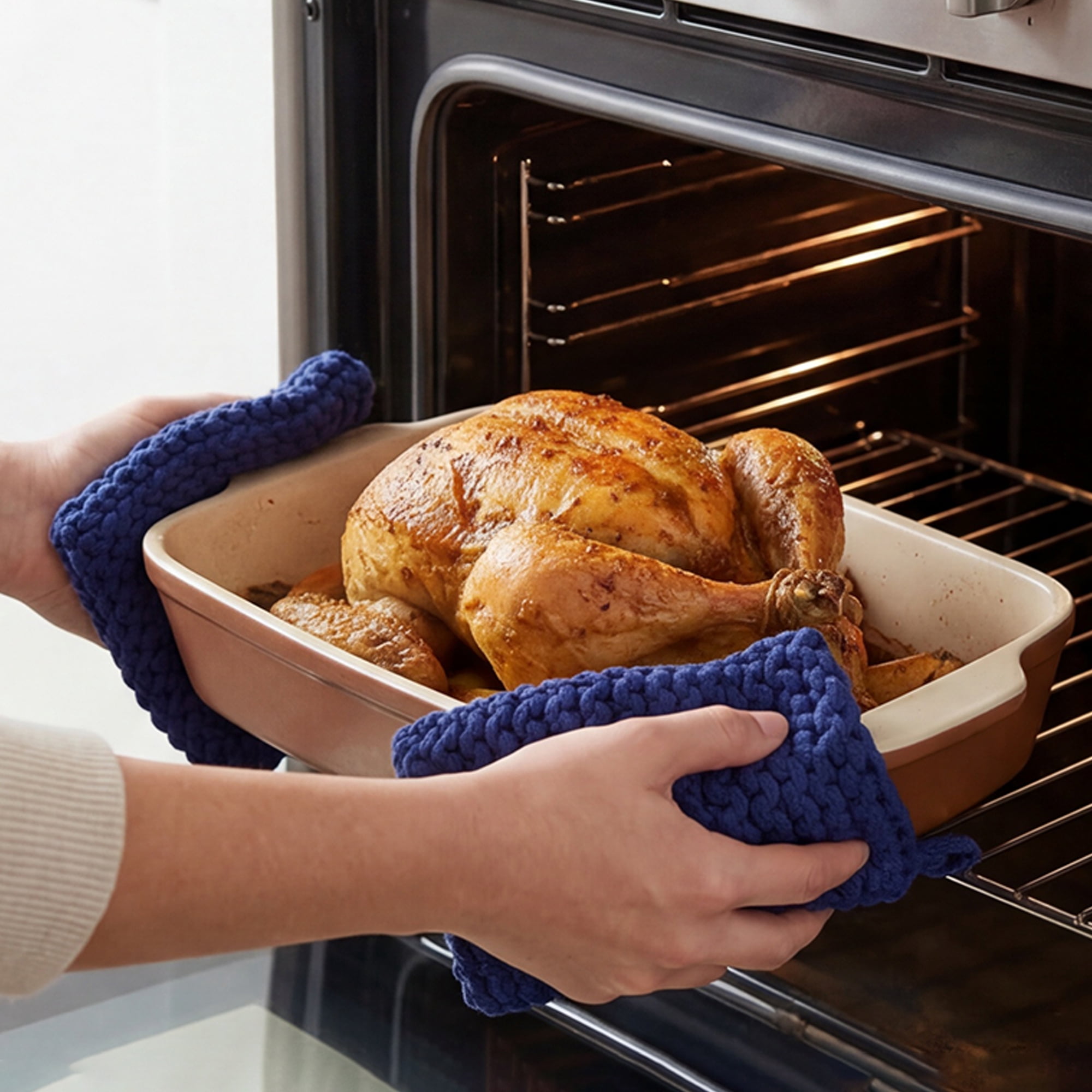 Unique Bargains Pot Holders Heat Resistant Non Slip Hot Pads Dark Blue 7.5*7.5in