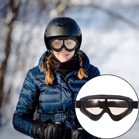 ROSENICE 1 Pair UV400 Anti-Ultraviolet Goggles Ski Eyeglasses Tea Colored for Cycling Riding