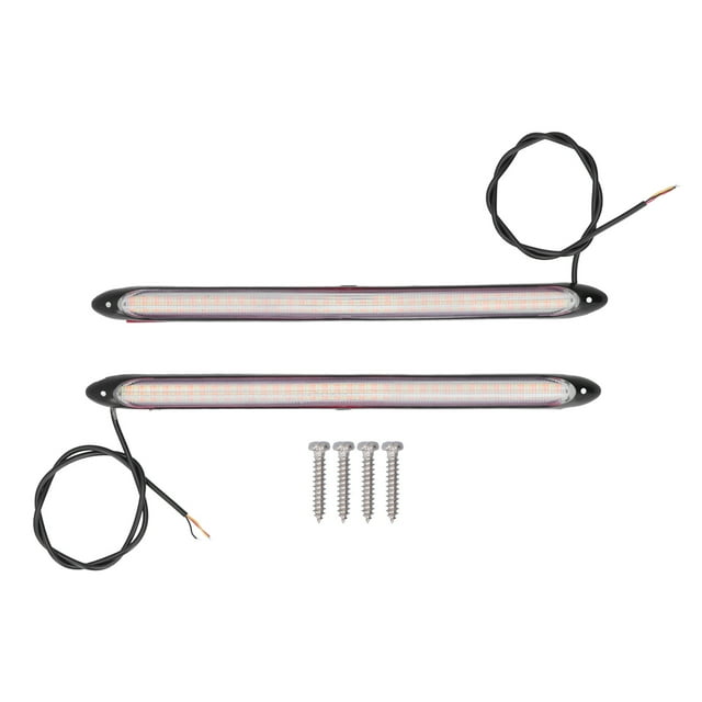 2 uds lámpara LED de circulación diurna señal de giro dinámica 2 colores de luz 10,83 pulgadas Universal para coche