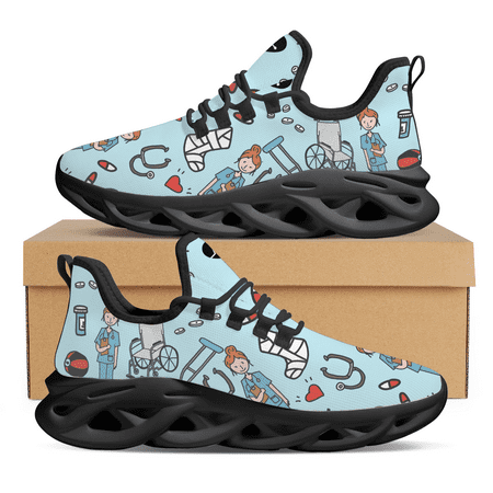 

Cute Cartoon Doctor Nurse Pattern Ladies Chunky Shoes Comfort Sneakers Walking Shoes Women Footwear zapatillas mujer