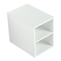 Noble House 12" Floating Bathroom Storage Shelves, Plywood 2-Tier Adjustable Open Wall Shelf, Glossy White