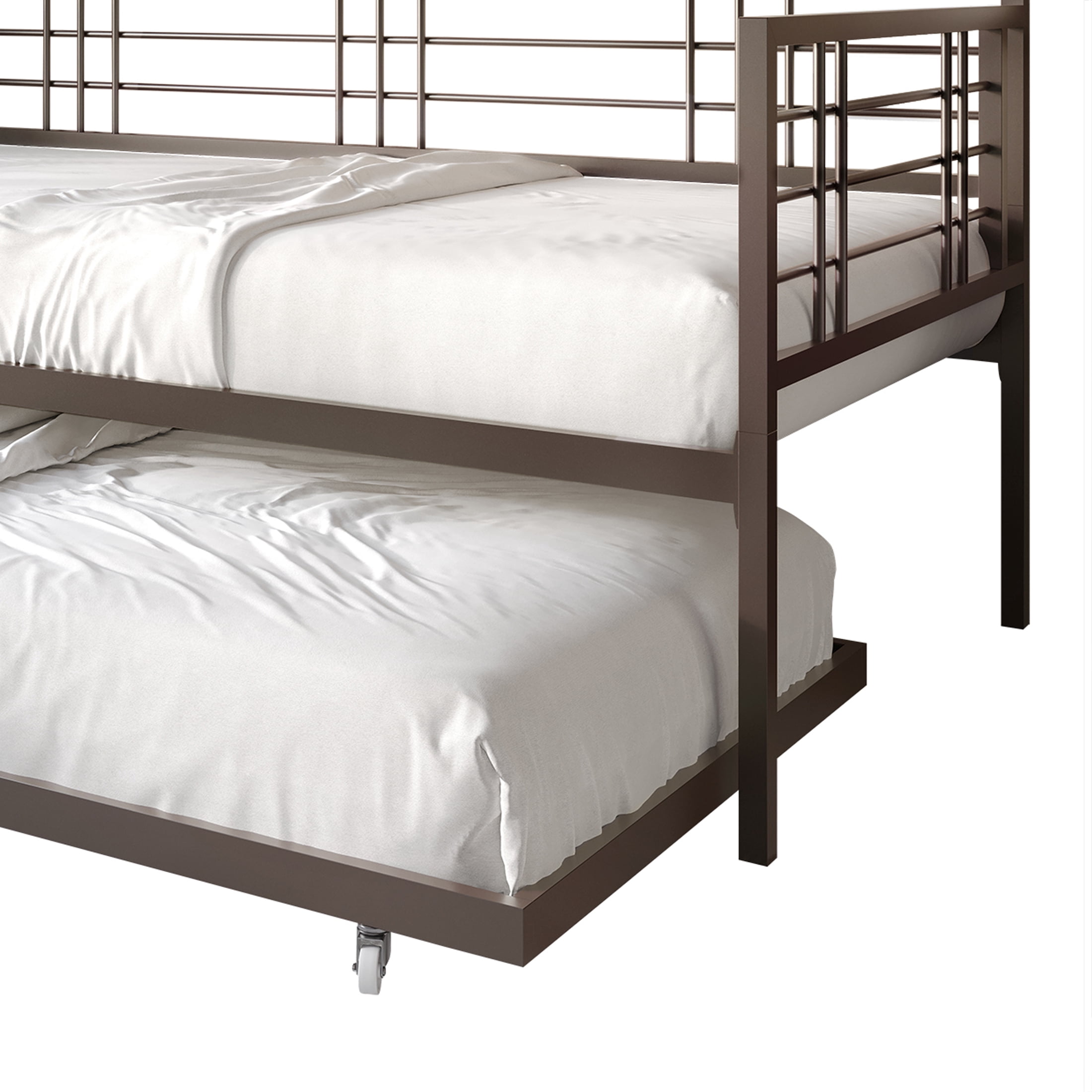 Castle Place Elegance Metal Twin Daybed with Trundle, Brown