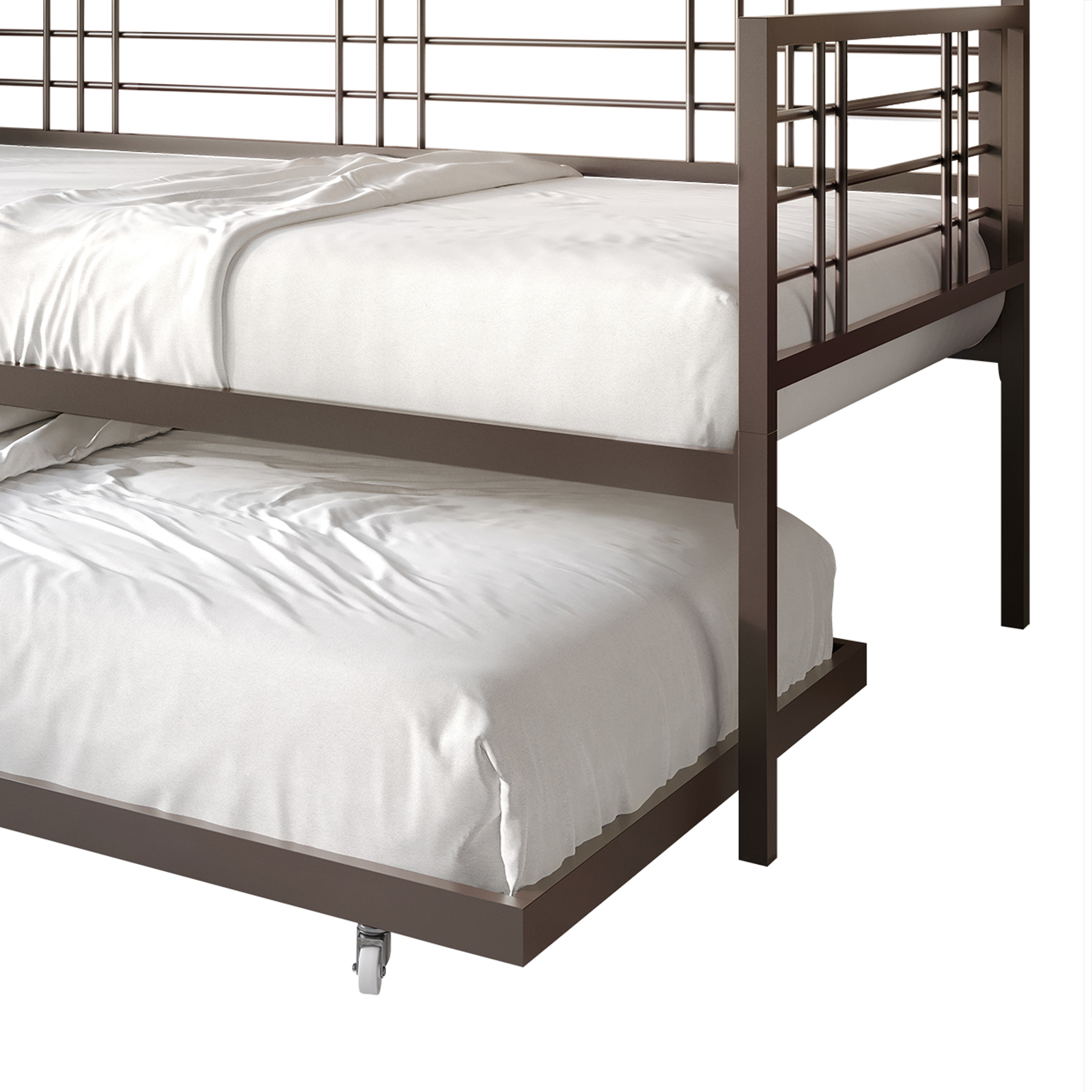 Castle Place Elegance Twin Size Metal Daybed with Trundle, Brown - image 5 of 7