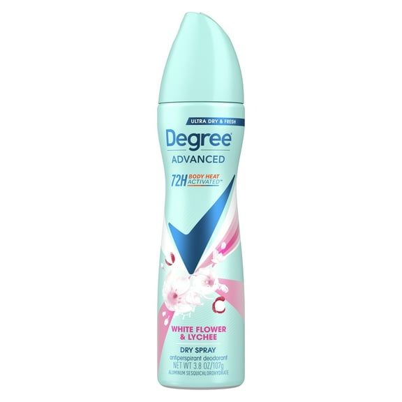 Degree Women Stay Fresh Antiperspirant Deodorant Dry Spray White Flowers & Lychee 3.8 Oz.