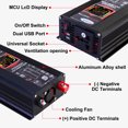 thumbnail image 3 of Power Inverter, 6000W Inverter DC12V To 110V AC Car Power Inverter With 2 USB Port, LCD Screen Display,Truck/ Boat/RV/Car Solar System Inverter, Used FOR Camping/Road Trips/Outdoor Work, 3 of 11