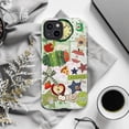 thumbnail image 6 of Kawaii Caterpillar & Apple Collage Phone Case, Clock & Star Patchwork Design for iPhone 11 12 13 14 15 16 17 Pro Plus, 6 of 6