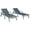 Black, variant on LeisureMod Marlin Modern Outdoor Chaise Lounge Arm Chair with Grey Powder Coated Aluminum Frame for Patio and Backyard Garden, Set of 2 (Green)